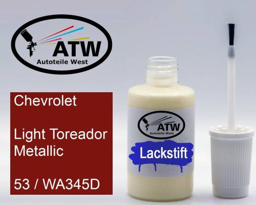 Chevrolet, Light Toreador Metallic, 53 / WA345D: 20ml Lackstift, von ATW Autoteile West.